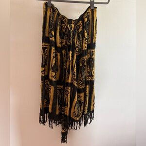 Black And Orange Batik Sarong Pareo OS